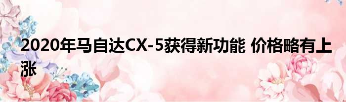 2020年马自达CX-5获得新功能 价格略有上涨