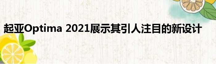 起亚Optima 2021展示其引人注目的新设计