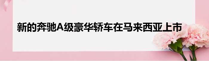 新的奔驰A级豪华轿车在马来西亚上市