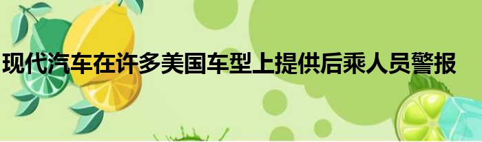 现代汽车在许多美国车型上提供后乘人员警报