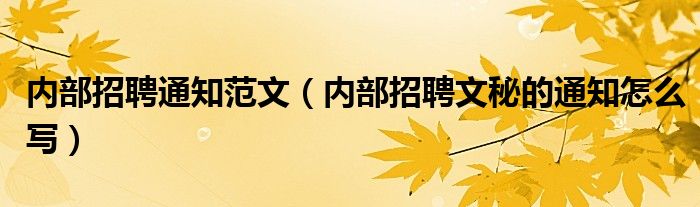 内部招聘通知范文（内部招聘文秘的通知怎么写）