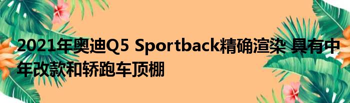 2021年奥迪Q5 Sportback精确渲染 具有中年改款和轿跑车顶棚