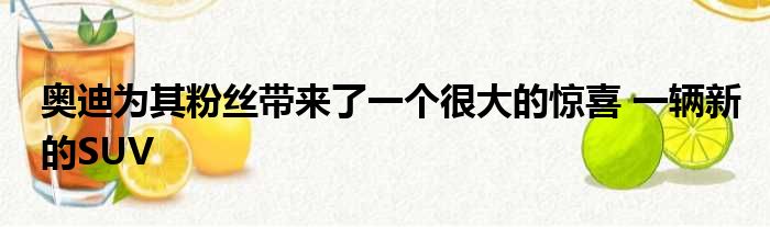 奥迪为其粉丝带来了一个很大的惊喜 一辆新的SUV