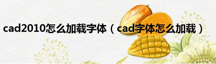 cad2010怎么加载字体（cad字体怎么加载）