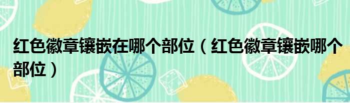 红色徽章镶嵌在哪个部位（红色徽章镶嵌哪个部位）