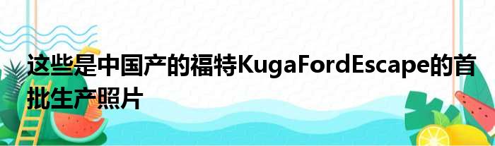 这些是中国产的福特KugaFordEscape的首批生产照片