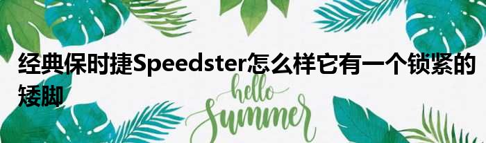 经典保时捷Speedster怎么样它有一个锁紧的矮脚