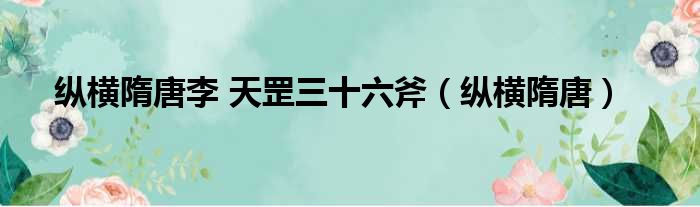 纵横隋唐李 天罡三十六斧（纵横隋唐）