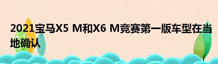 2021宝马X5 M和X6 M竞赛第一版车型在当地确认