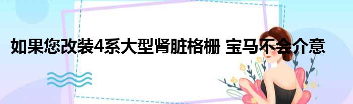 如果您改装4系大型肾脏格栅 宝马不会介意