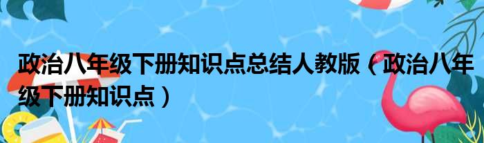 政治八年级下册知识点总结人教版（政治八年级下册知识点）