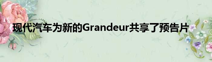 现代汽车为新的Grandeur共享了预告片