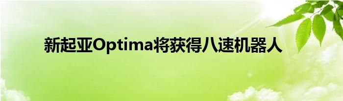 新起亚Optima将获得八速机器人