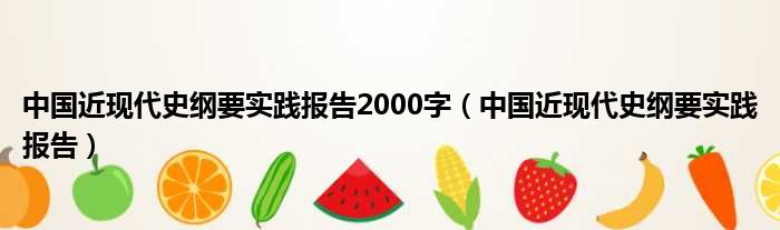 中国近现代史纲要实践报告2000字（中国近现代史纲要实践报告）