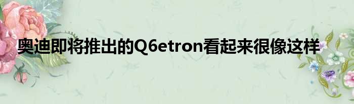 奥迪即将推出的Q6etron看起来很像这样