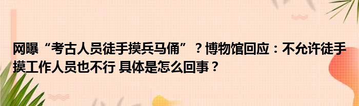 网曝“考古人员徒手摸兵马俑”？博物馆回应：不允许徒手摸工作人员也不行 具体是怎么回事？