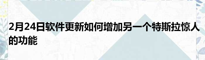 2月24日软件更新如何增加另一个特斯拉惊人的功能