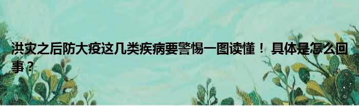 洪灾之后防大疫这几类疾病要警惕一图读懂！ 具体是怎么回事？