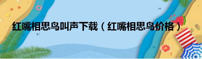 红嘴相思鸟叫声下载（红嘴相思鸟价格）