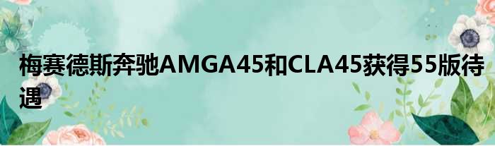 梅赛德斯奔驰AMGA45和CLA45获得55版待遇