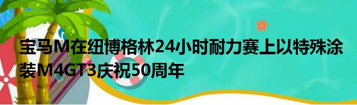 宝马M在纽博格林24小时耐力赛上以特殊涂装M4GT3庆祝50周年