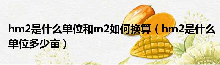 hm2是什么单位和m2如何换算（hm2是什么单位多少亩）