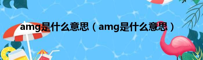 amg是什么意思（amg是什么意思）