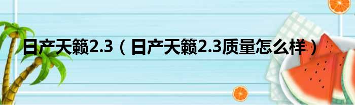 日产天籁2.3（日产天籁2.3质量怎么样）