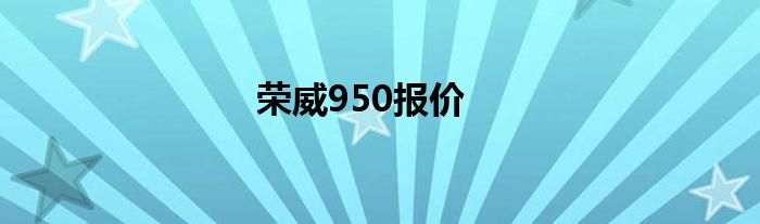 荣威950报价