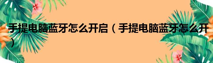 手提电脑蓝牙怎么开启（手提电脑蓝牙怎么开）