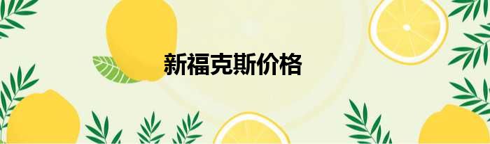 新福克斯价格