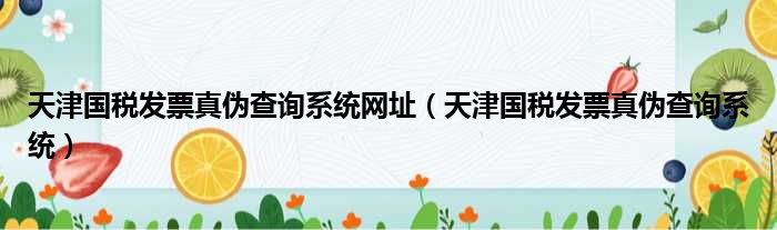 天津国税发票真伪查询系统网址（天津国税发票真伪查询系统）