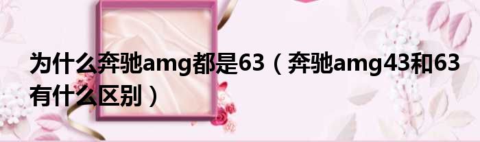 为什么奔驰amg都是63（奔驰amg43和63有什么区别）