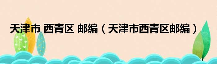 天津市 西青区 邮编（天津市西青区邮编）