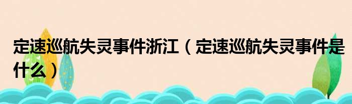 定速巡航失灵事件浙江（定速巡航失灵事件是什么）