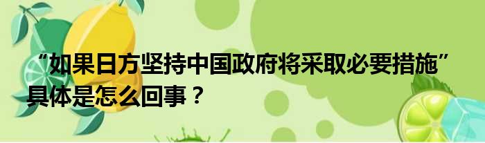 “如果日方坚持中国政府将采取必要措施” 具体是怎么回事？