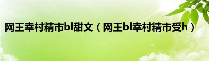 网王幸村精市bl甜文（网王bl幸村精市受h）