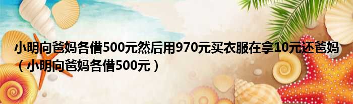 小明向爸妈各借500元然后用970元买衣服在拿10元还爸妈（小明向爸妈各借500元）