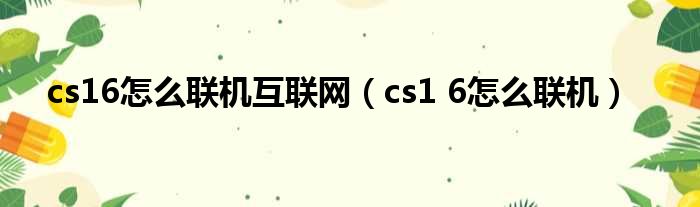 cs16怎么联机互联网（cs1 6怎么联机）