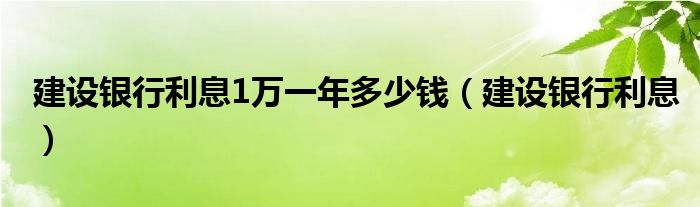 建设银行利息1万一年多少钱（建设银行利息）