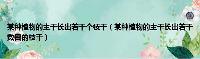 某种植物的主干长出若干个枝干（某种植物的主干长出若干数目的枝干）