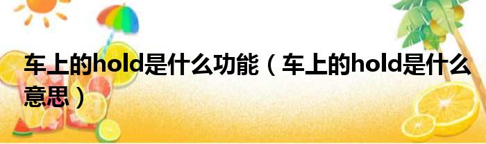 车上的hold是什么功能（车上的hold是什么意思）