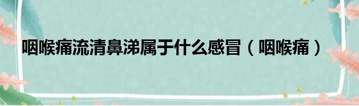 咽喉痛流清鼻涕属于什么感冒（咽喉痛）