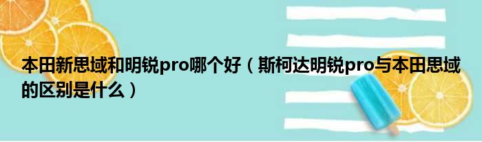 本田新思域和明锐pro哪个好（斯柯达明锐pro与本田思域的区别是什么）