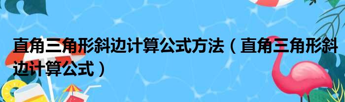 直角三角形斜边计算公式方法（直角三角形斜边计算公式）