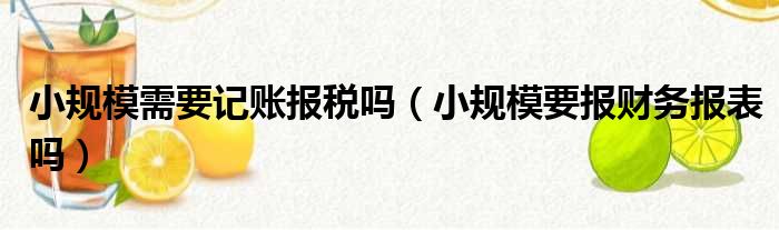 小规模需要记账报税吗（小规模要报财务报表吗）