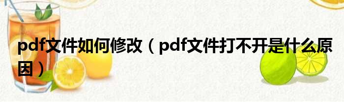 pdf文件如何修改（pdf文件打不开是什么原因）