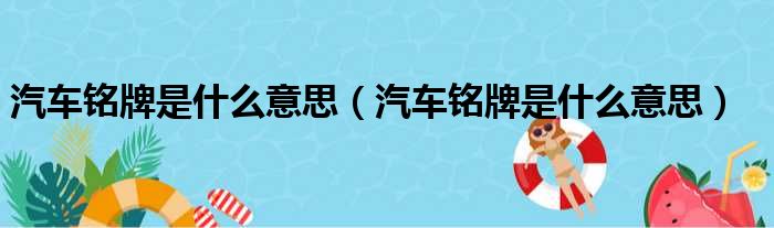 汽车铭牌是什么意思（汽车铭牌是什么意思）