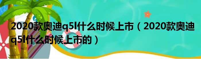 2020款奥迪q5l什么时候上市（2020款奥迪q5l什么时候上市的）