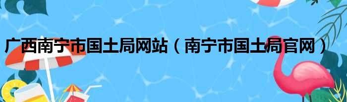 广西南宁市国土局网站（南宁市国土局官网）